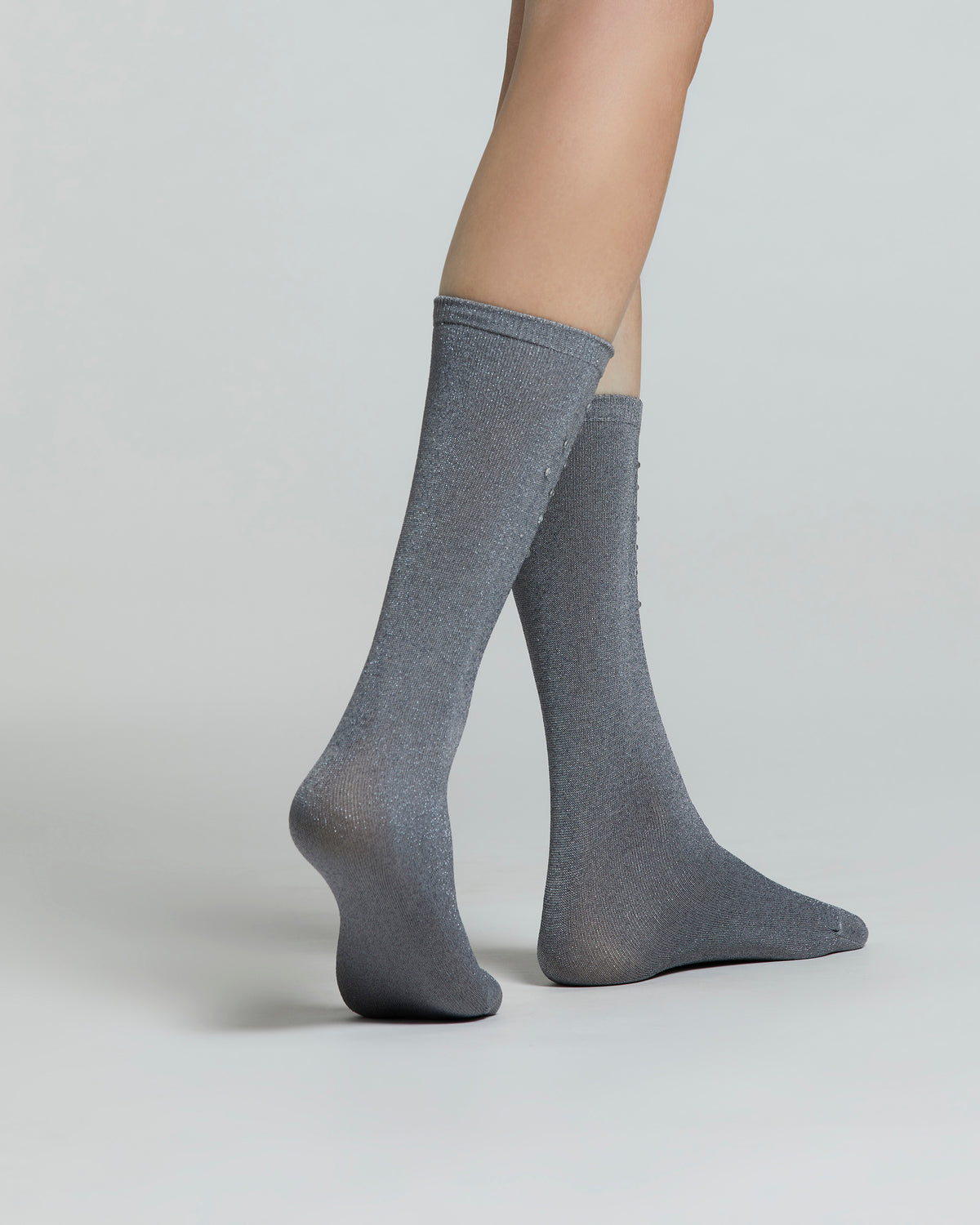 COTTON LAMÉ ACANTO SOCK WITH DIAMANTÉ DETAILING