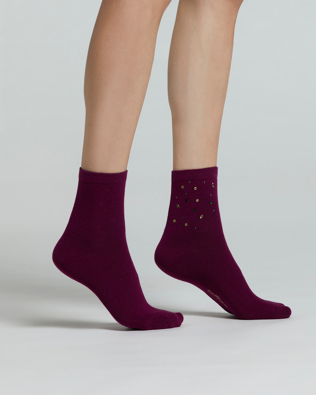 CALZINO COTONE GELSOMINO CON DECORAZIONI MISTE