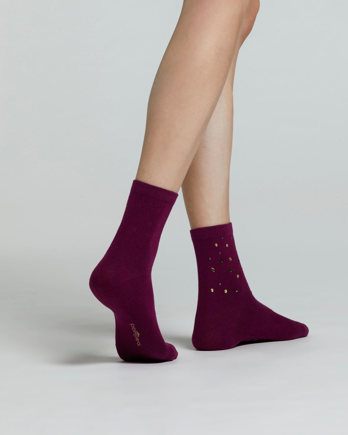 CALZINO COTONE GELSOMINO CON DECORAZIONI MISTE