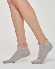 BICE COTTON SHORT SOCK WITH LAMÉ RUFFLES