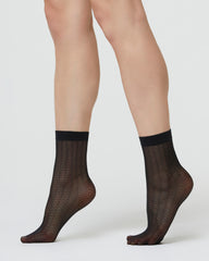 NATALIE SHEER SOCK WITH MICRO ARGYLE PATTERN