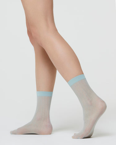 NATALIE SHEER SOCK WITH MICRO ARGYLE PATTERN