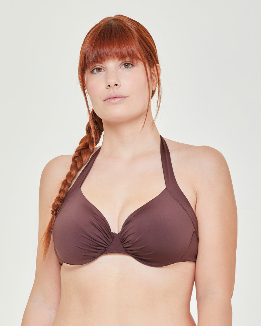 Giamaica brown underwire bra, Women's swimwear