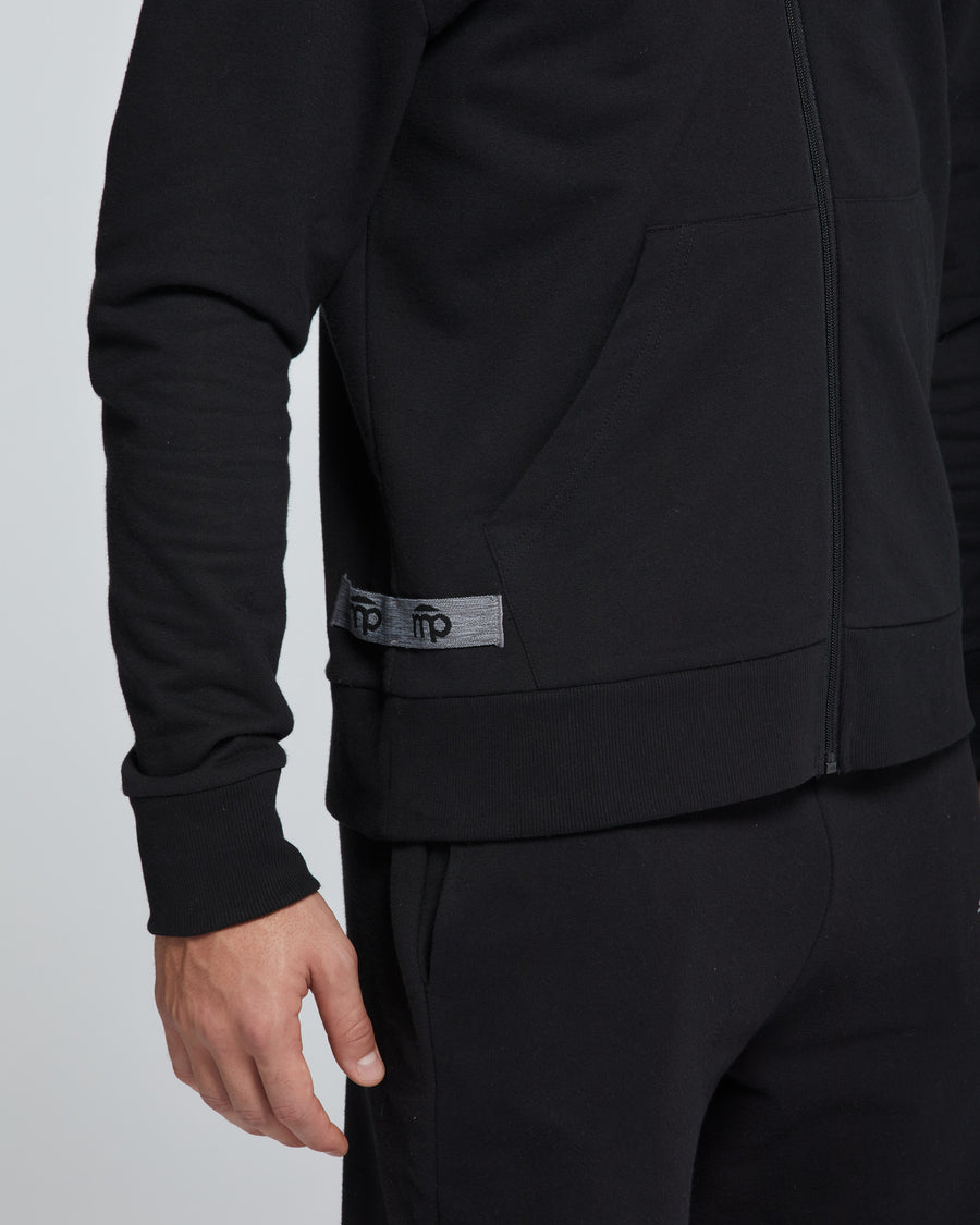 MEN'S SOLID COLOUR FULL ZIP COTTON HOODIE