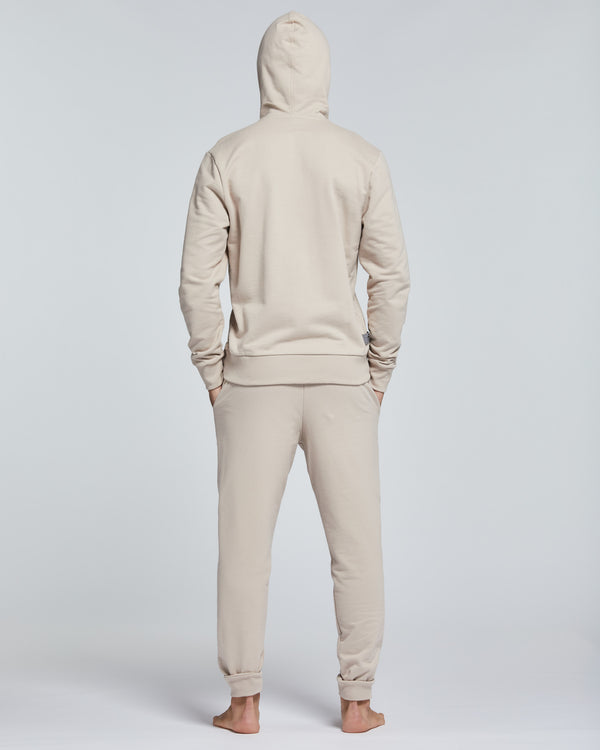 MEN'S SOLID COLOUR FULL ZIP COTTON HOODIE