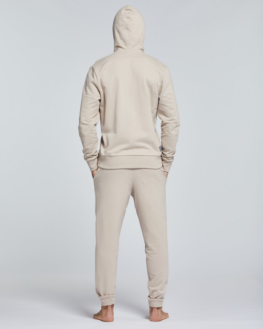MEN'S SOLID COLOUR FULL ZIP COTTON HOODIE