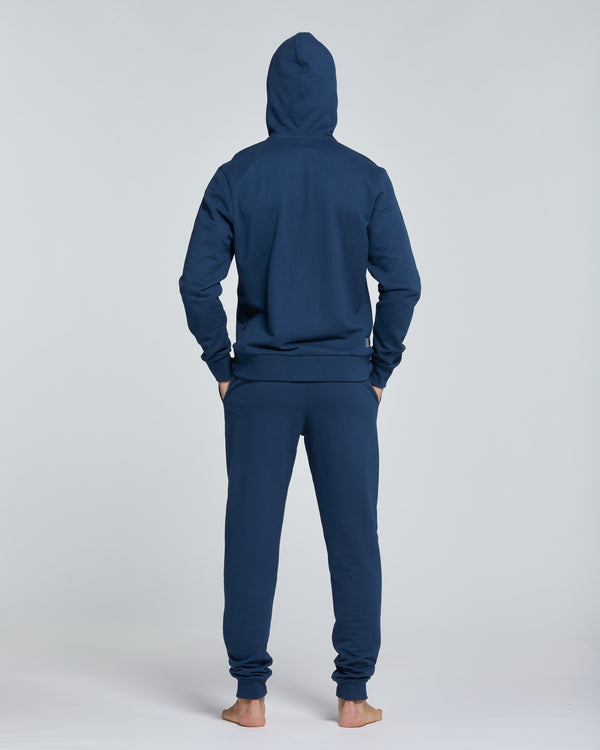 FELPA CON CAPPUCCIO E ZIP UOMO COTONE TINTA UNITA
