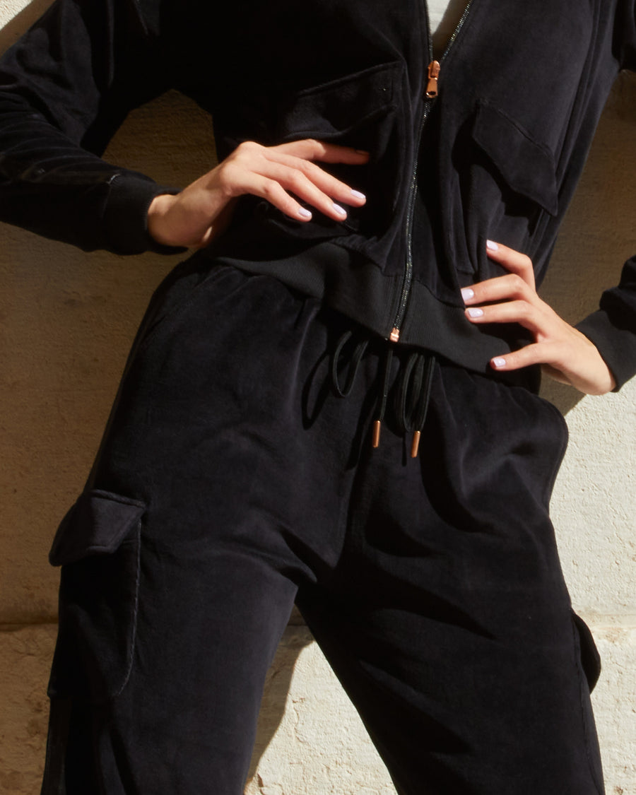 WOMEN’S VELVET CARGO TROUSERS