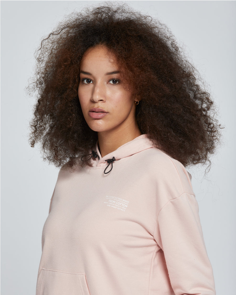 WOMEN'S SOLID COLOUR COTTON HOODIE  