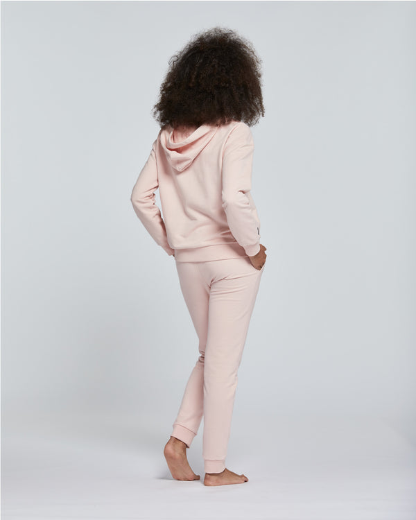 WOMEN'S SOLID COLOUR FULL ZIP COTTON HOODIE 