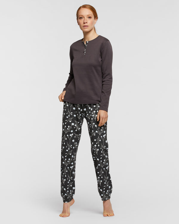 Langer Pyjama aus Interlock-Baumwolle von Fassa