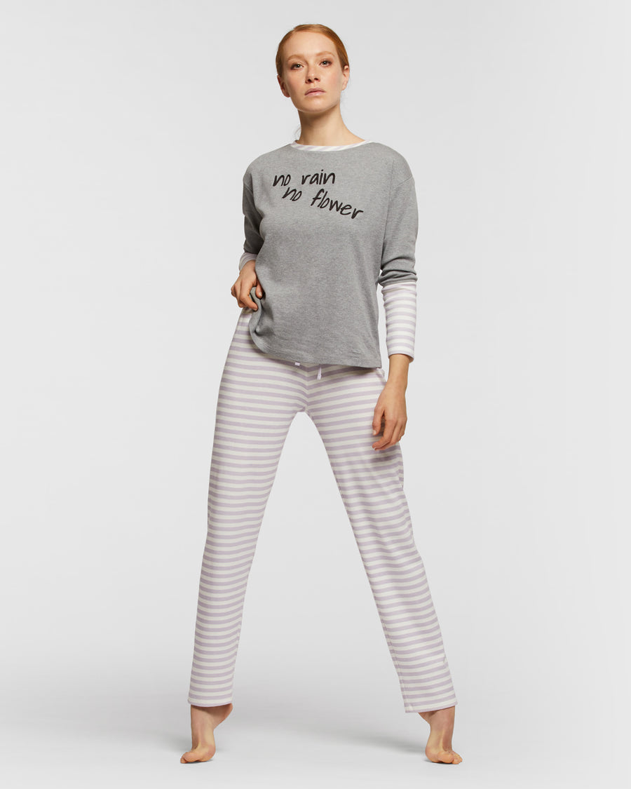Carezza long interlock cotton pyjamas 