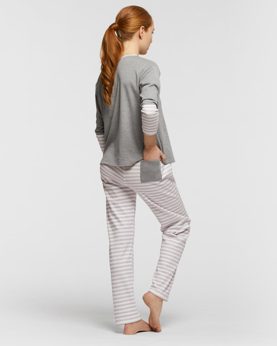 Carezza long interlock cotton pyjamas 