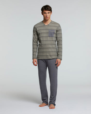 PIGIAMA LUNGO COTONE INTERLOCK NEBBIOLO