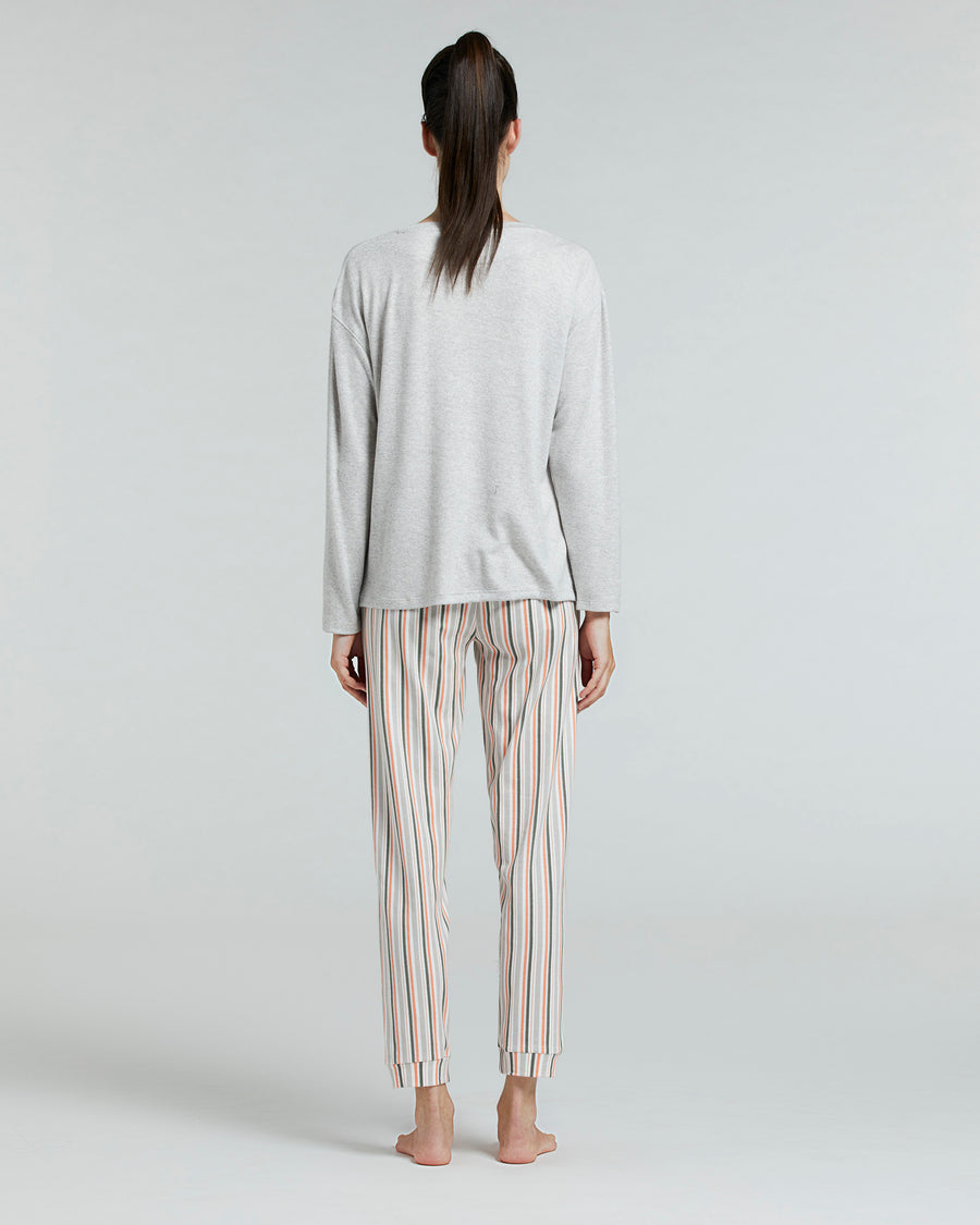 LONG RIGEL PYJAMAS IN VISCOSE AND COTTON 